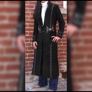 Full lengths suede beaded coat